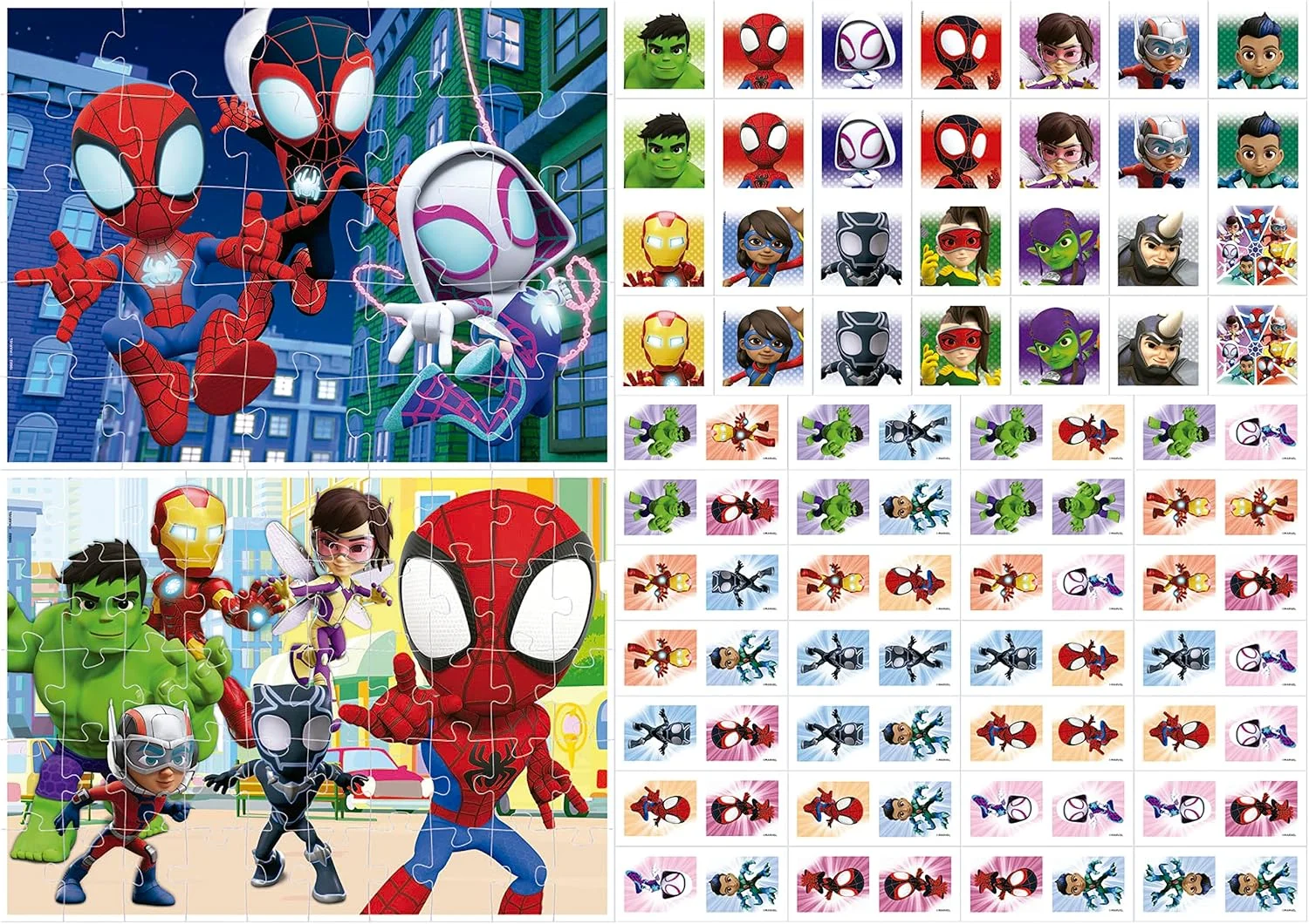Educa - بسته فوق العاده Spidey & Friends | بازی های تخته ای و پازل های کودکان: دومینو، بازی تطبیق با 28 کارت و 2 پازل 25 و 50 تکه. بازی کودکان برای 3، 4 و 5 سال (19682)