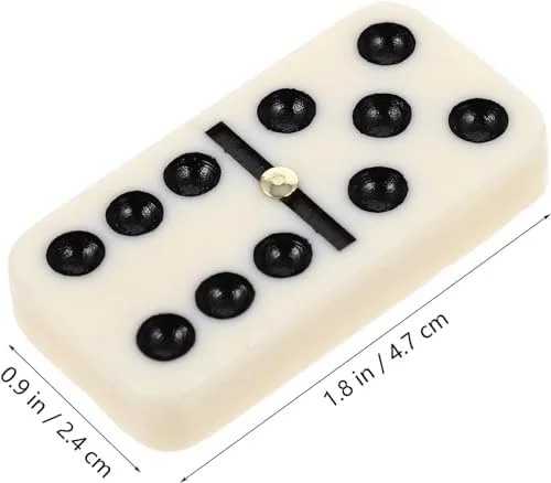 مجموعه بازی دومینو با 28 قطعه و جعبه چوبی، دومینوهای کلاسیک با نقطه های مشکی، بازی رومیزی اعداد کلاسیک، بلوک های دومینو، اسباب بازی های آموزشی چوبی برای بزرگسالان