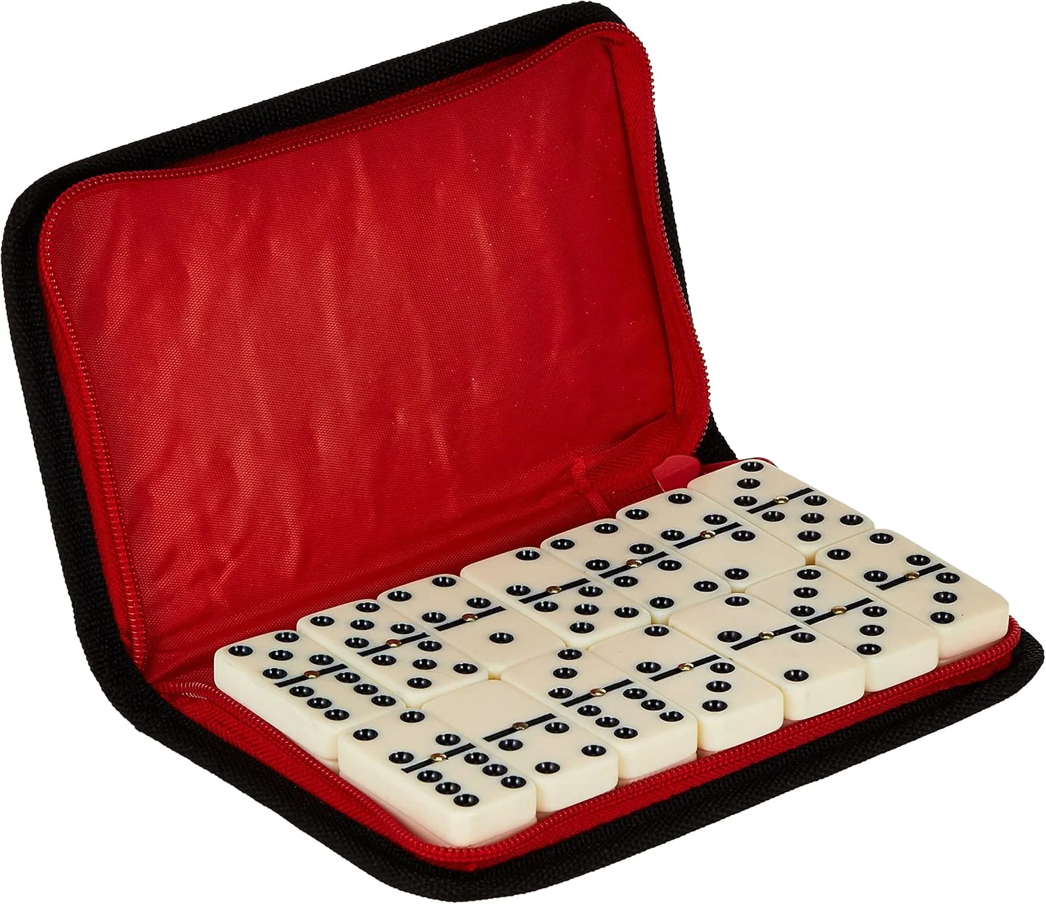 دومینو رنگی دابل سیکس در کیف پارچه ای زیپ دار (بسته 28 عددی)، 5010CB 5