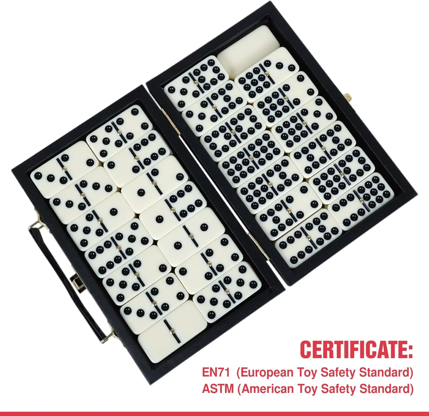 مجموعه دومینو دابل ناین برای بزرگسالان با جعبه نگهداری - بازی دومینو 55 مهره ای برای مسافرت و تعطیلات - بازی های تخته ای کلاسیک، ایده آل به عنوان هدیه اسباب بازی برای تولد و مهمانی های خانوادگی