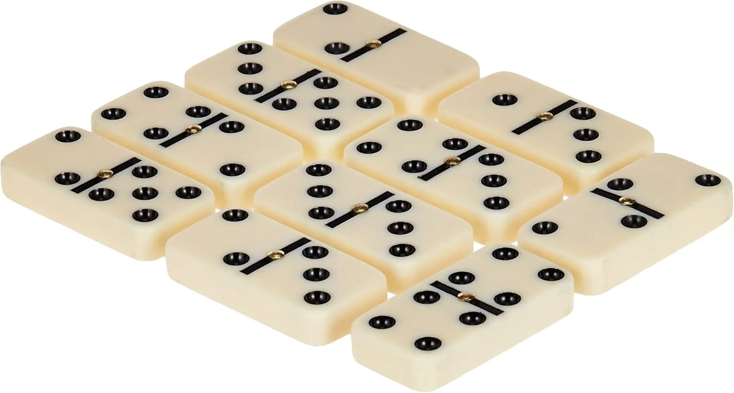 دومینو رنگی دابل سیکس در کیف پارچه ای زیپ دار (بسته 28 عددی)، 5010CB 5