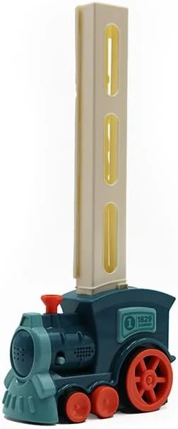 مجموعه قطار دومینو با 60 قطعه دومینو، اسباب بازی لوکوموتیو با مسیر، بازی آموزشی ساختنی