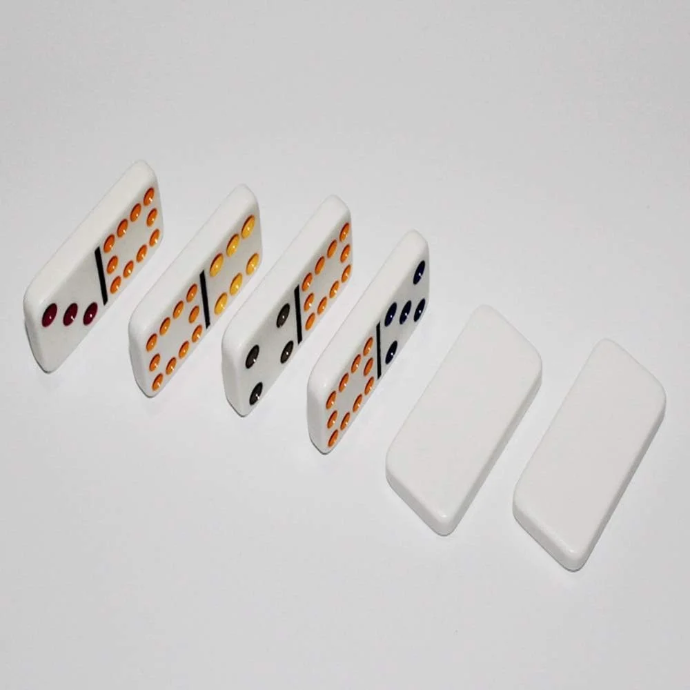 بازی دومینو با جعبه فلزی، مجموعه دومینو نقطه رنگی دوبل 9، مجموعه 55 عددی دومینو، اسباب بازی بازی دومینو نسخه خانگی (رنگ: مشکی، اندازه: 19.5cm12cm5cm)