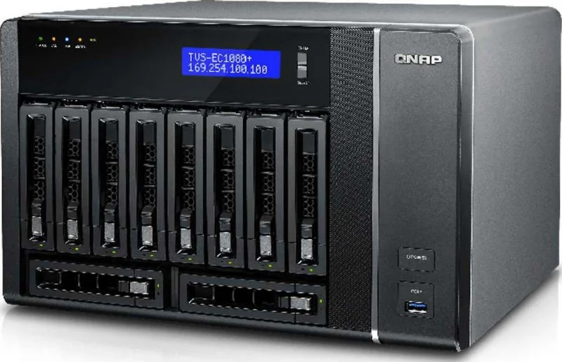 QNAP TVS-EC1080-i3-8G مدل ایستاده ۱۰-bay Edge Cloud Turbo vNAS، SATA 6G، ۴ پورت LAN، آماده برای 10G با ۸ گیگابایت رم | TVS-EC1080-i3-8G
