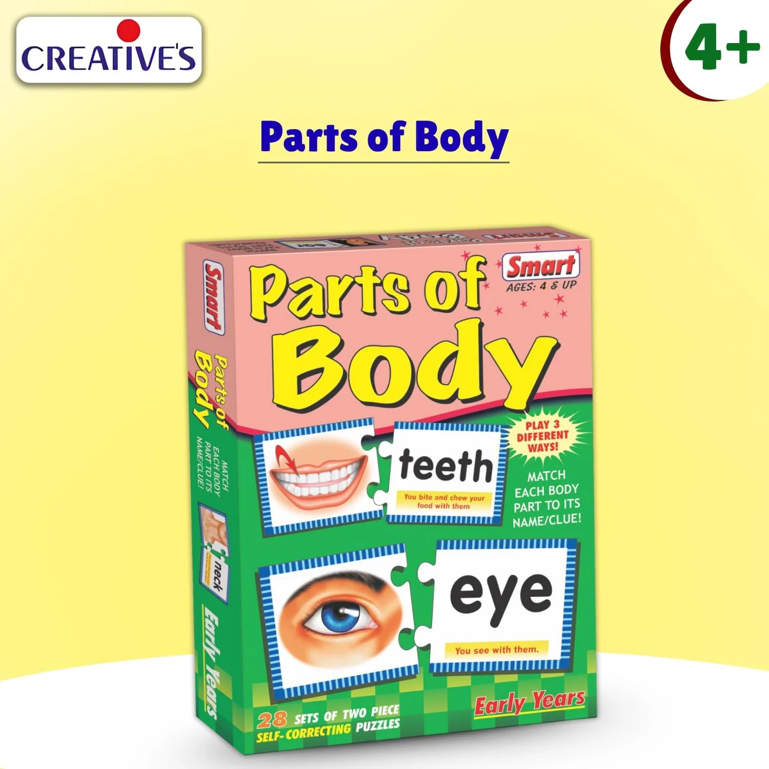 پازل آموزشی قطعات هوشمند بدن برای کودکان - 28 مجموعه خود اصلاح شونده دو تکه - آموزش اعضای بدن و عملکردها هدیه سال های اولیه برای کودکان - بازی آموزشی پیش دبستانی سن 4 سال به بالا