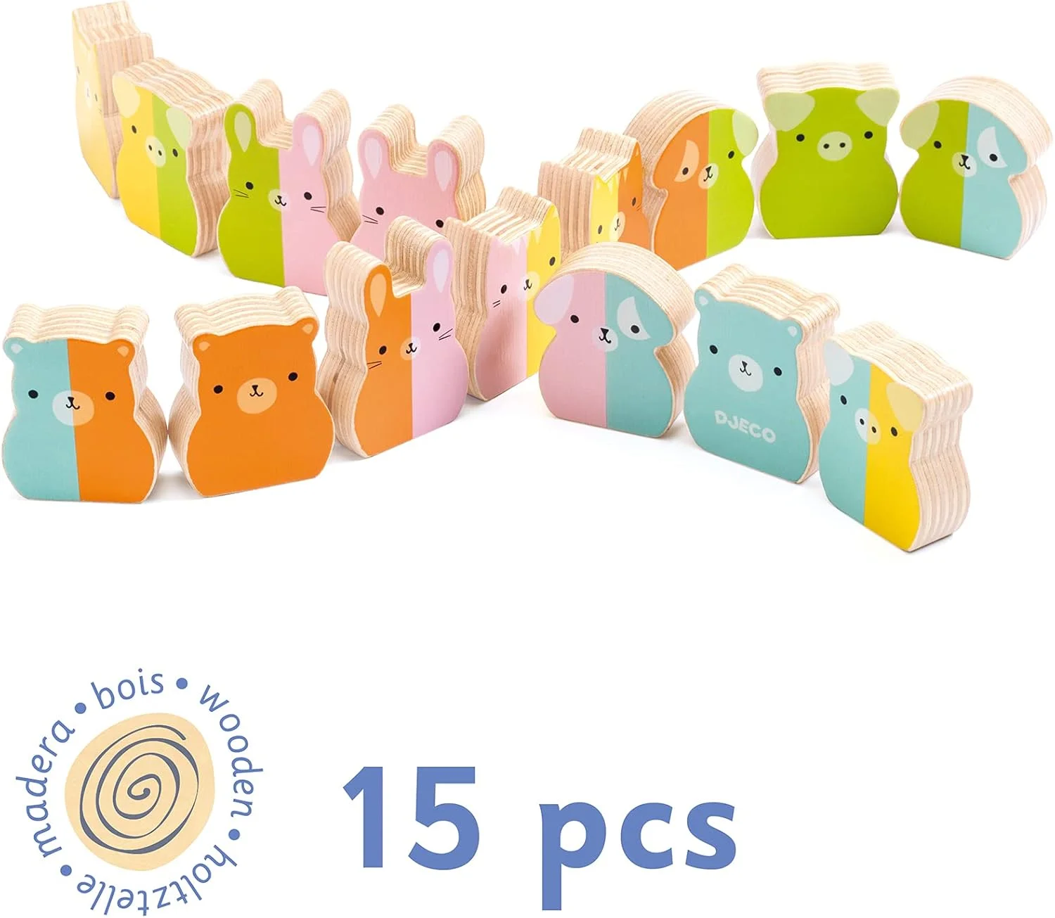 بازی دومینو چوبی حیوانات Djeco Tiny Domino Up