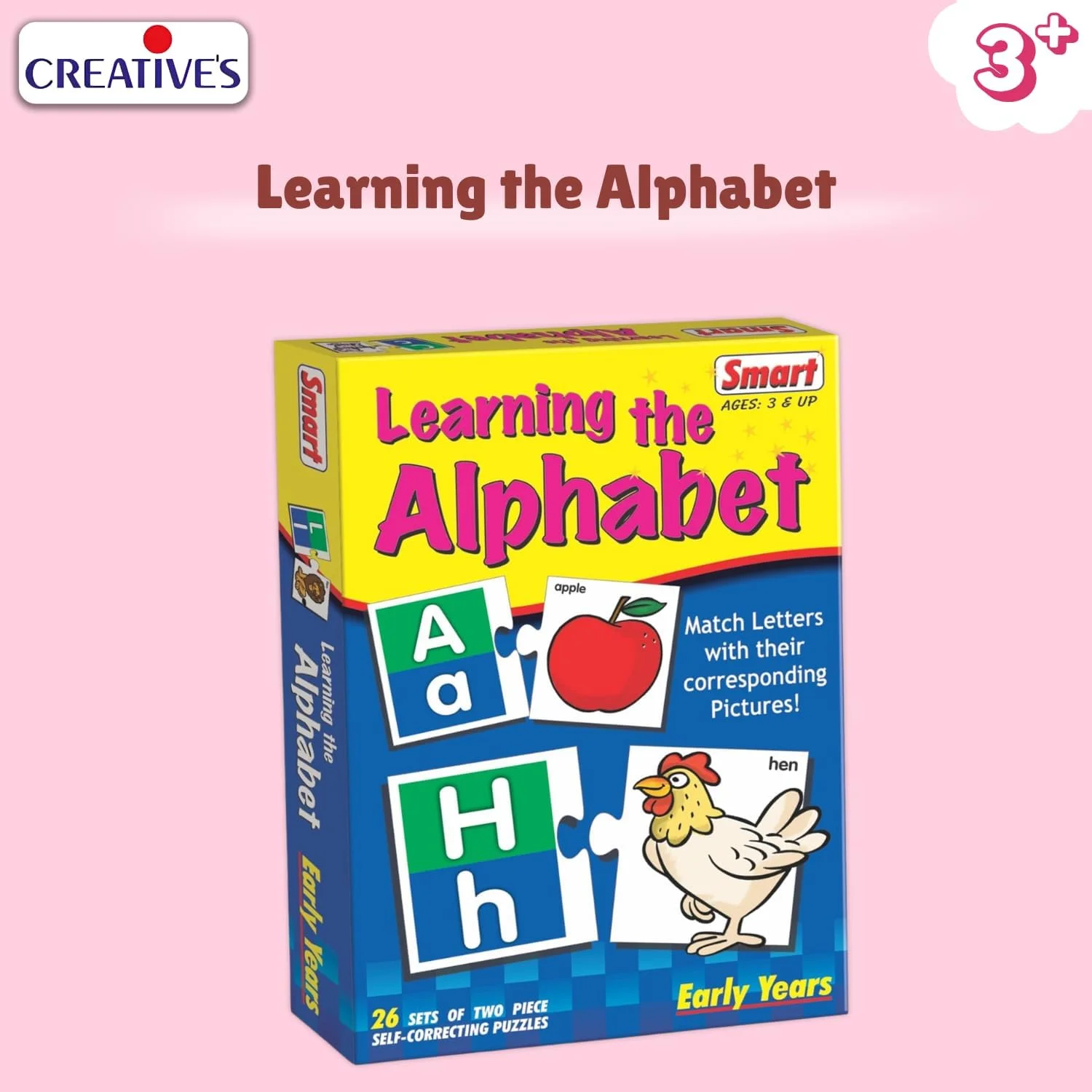 بازی پازل آموزشی حروف الفبا برای کودکان - 26 مجموعه دو تکه خود اصلاح شونده - تطبیق حروف با تصاویر - اسباب بازی آموزشی سال های اولیه - هدیه ای برای کودکان نوپا 3 سال به بالا
