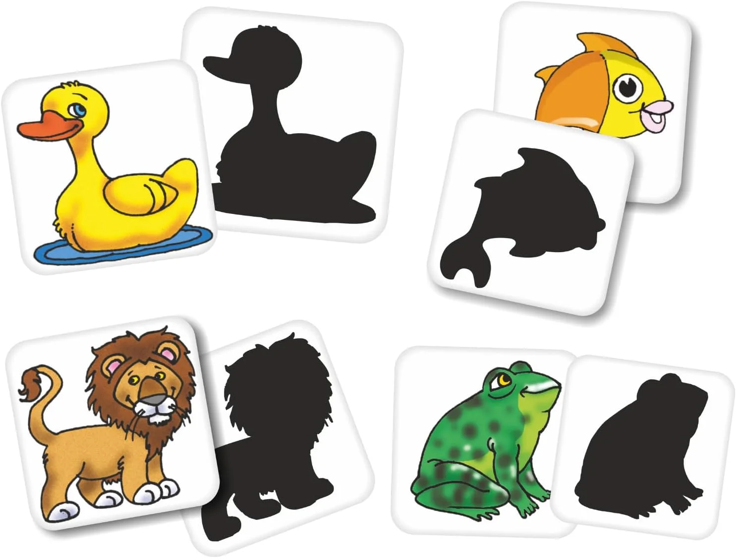 بازی تطبیق سایه حیوانات هوشمندانه Creative برای کودکان - 24 جفت کارت تصویر حیوانات و سایه - بازی حافظه هوشمند برای یادگیری اولیه - هدیه برای پسران و دختران - بازی های آموزشی سرگرم کننده - سن 3 سال به بالا