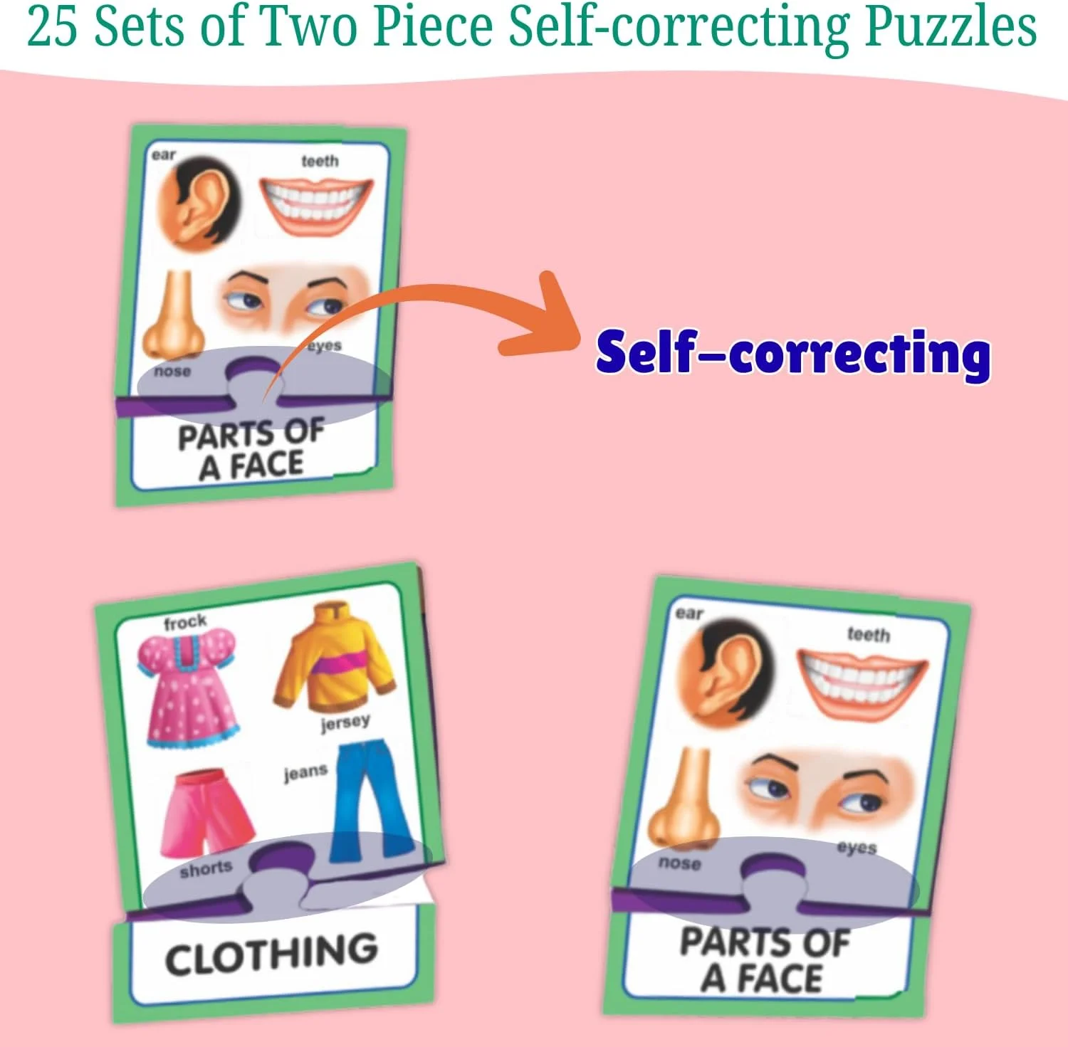 بازی پازل تطبیق هوشمندانه «چه وجه اشتراکی وجود دارد؟» Creative’s - شامل ۲۵ مجموعه خود اصلاح‌گر ۲ تکه - شناسایی و گروه‌بندی بر اساس دسته بندی - اسباب بازی آموزشی برای کودکان - هدیه یادگیری زودهنگام برای پسران و دختران - مناسب برای سنین ۵ سال به بالا