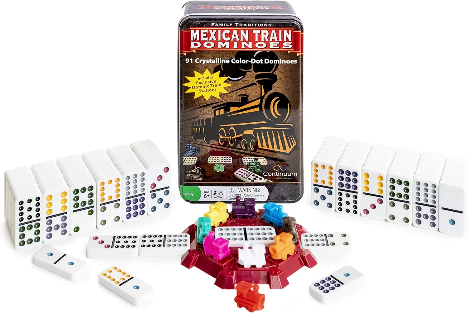 بازی دومینو قطار مکزیکی Continuum Games Family Traditions، دومینوهای کریستالی