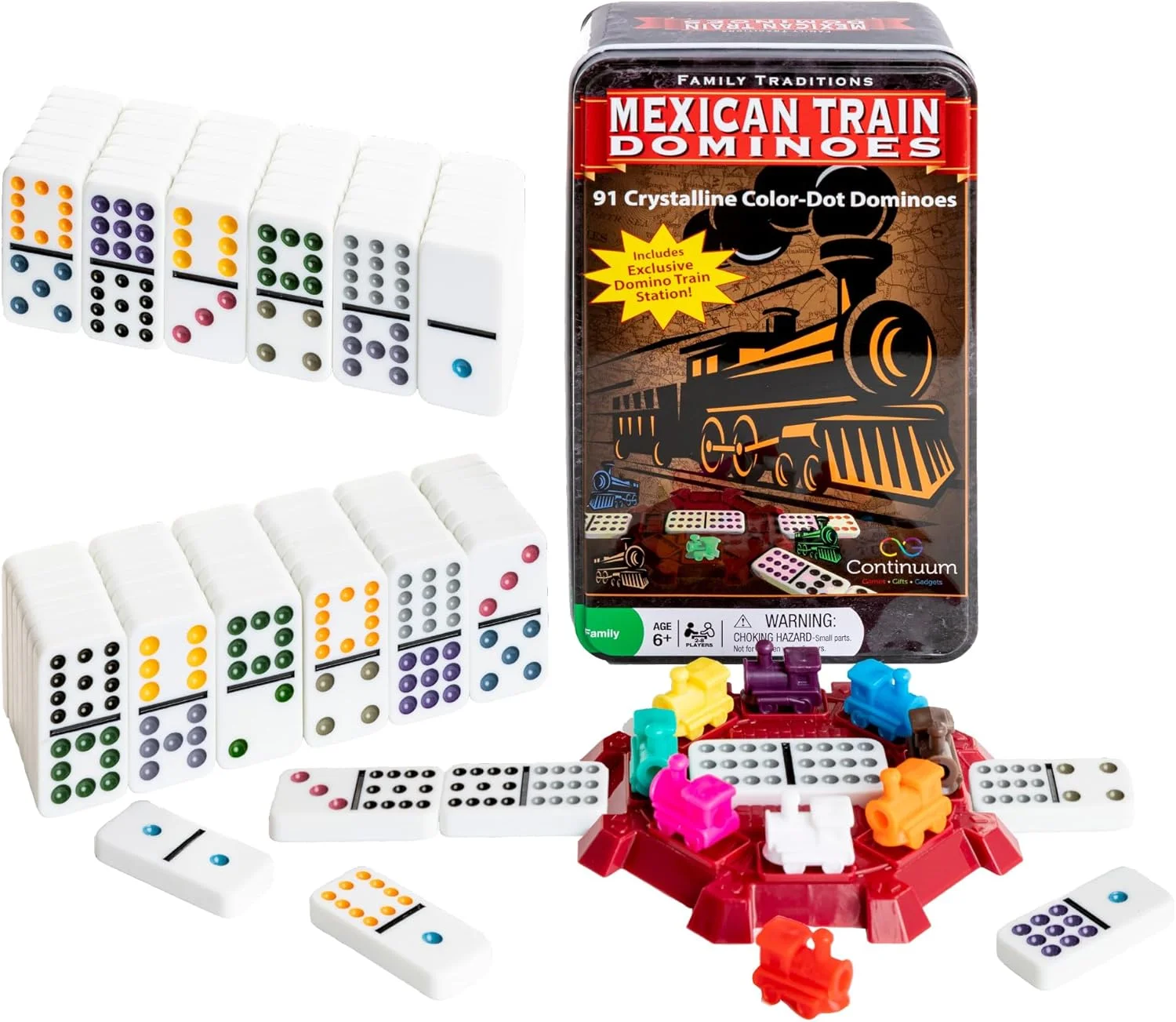 بازی دومینو قطار مکزیکی Continuum Games Family Traditions، دومینوهای کریستالی