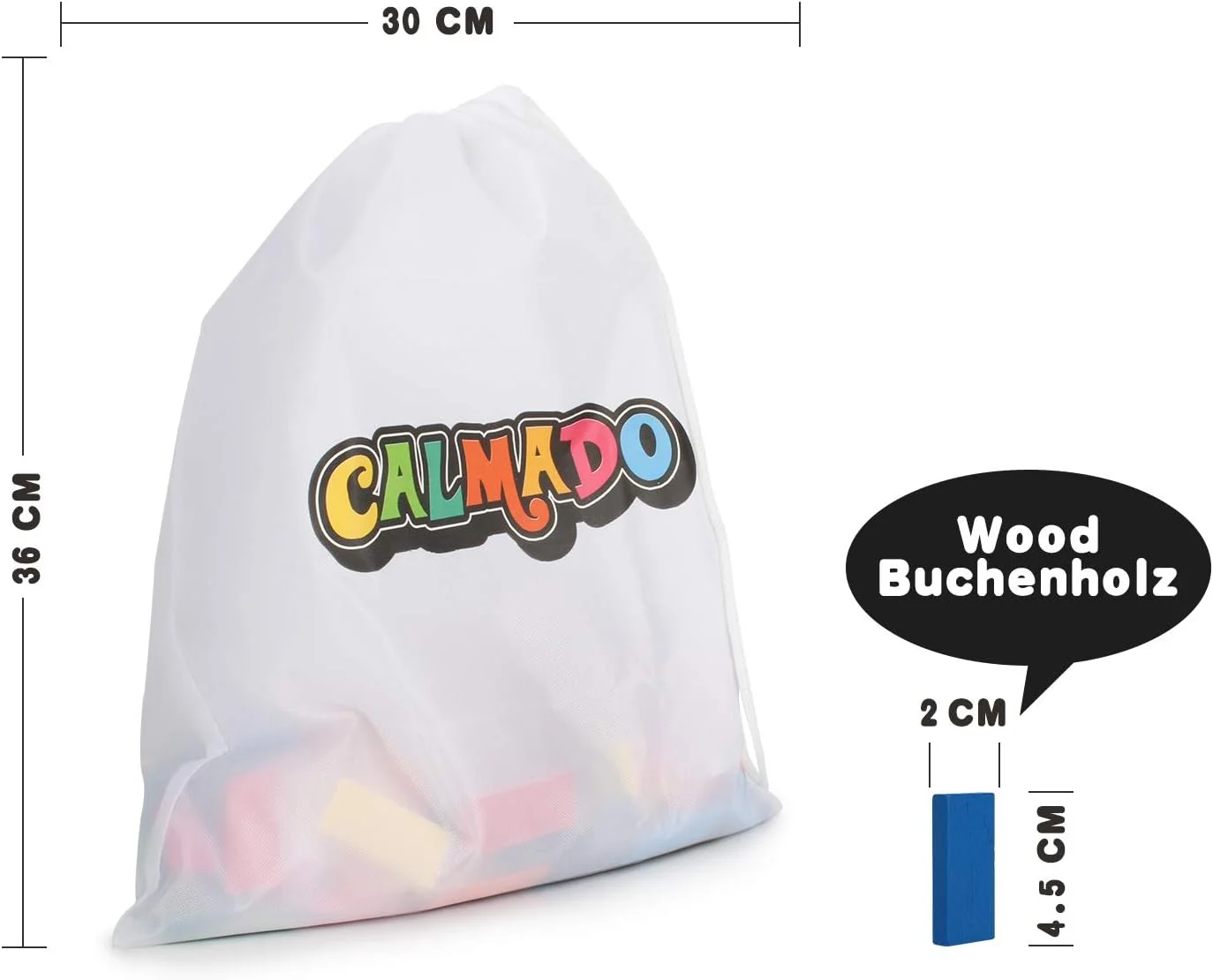 کالمدو - دومینو، مجموعه 360 عددی دومینو، بازی/اسباب بازی ساخته شده از چوب، مجموعه بازی های خانوادگی دومینو گرند ادیشن + کیف + دفترچه راهنما + لوازم جانبی