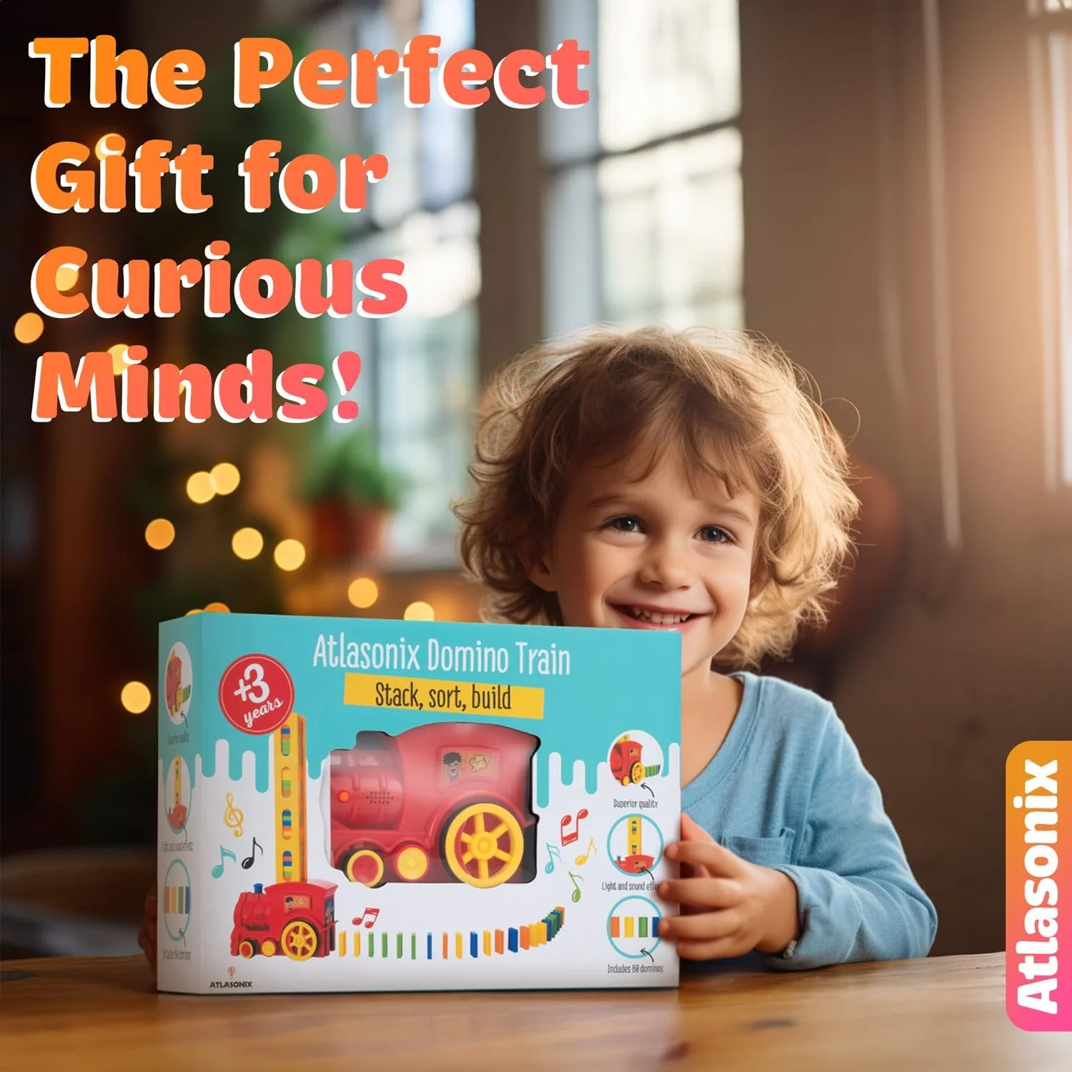 مجموعه قطار دومینو Atlasonix - 160 قطعه دومینو مناسب کودکان 3 سال به بالا، ماشین اسباب بازی قطار دومینو - تجربه رالی دومینو را به طور خودکار برای پسران و دختران آماده می کند - 8، قرمز