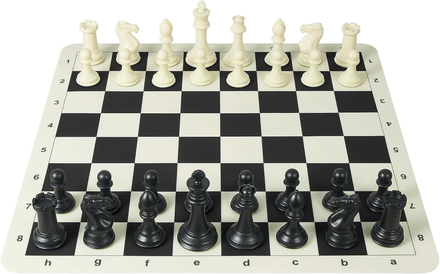 ست شطرنج مسابقاتی با صفحه شطرنج سیلیکونی 20 اینچی - مهره های استانتون پلاستیکی سنگین 4 اینچی با 2 وزیر اضافی - کیف حمل EVA قابل حمل برای مسافرت