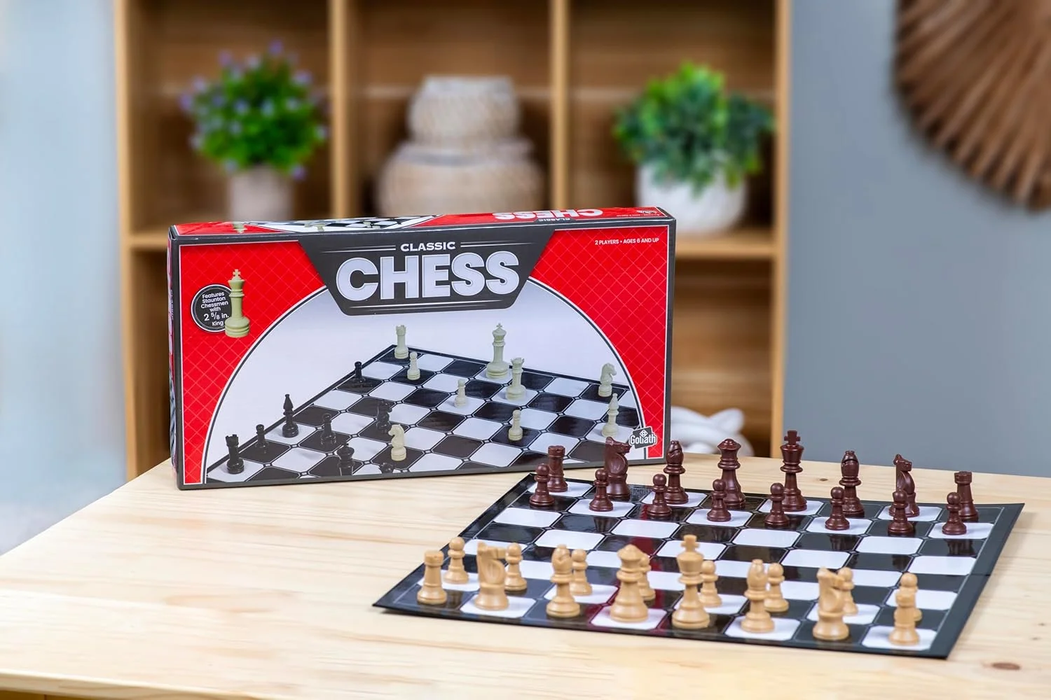 شطرنج گلیات با صفحه تاشو و مهره های شطرنج سایز کامل (اختصاصی آمازون)