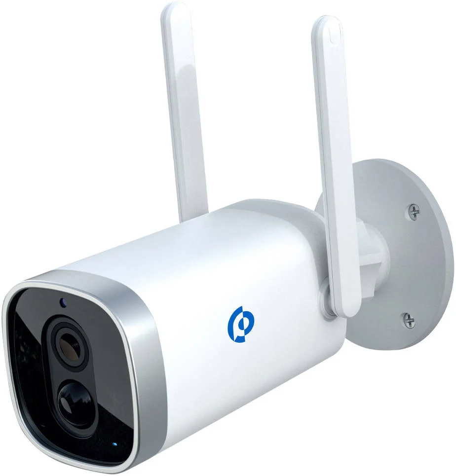 دوربین بی سیم فضای باز Powerology با پنل خورشیدی، رزولوشن 1080P Full HD، باتری داخلی، حسگر حرکتی، دید در شب، مقاوم در برابر آب IP65، سفید | PWOCSPWH