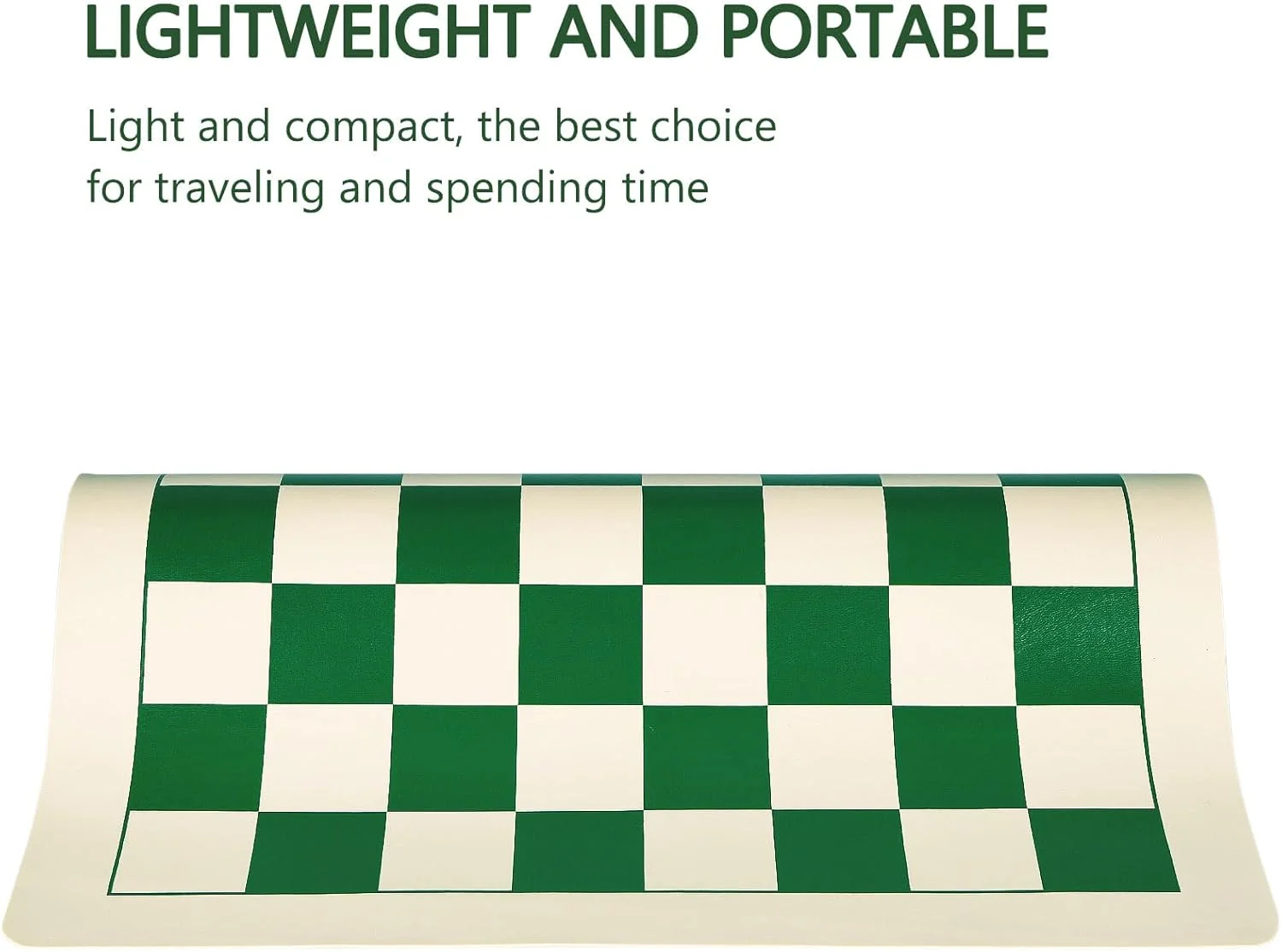صفحه شطرنج رولی وینیل - صفحه شطرنج 15.5 اینچی برای مهره شاه 3 اینچی، سبک و غیر لغزنده، صفحه شطرنج قابل حمل برای مسافرت، مناسب برای مبتدیان و کودکان - بدون مهره شطرنج