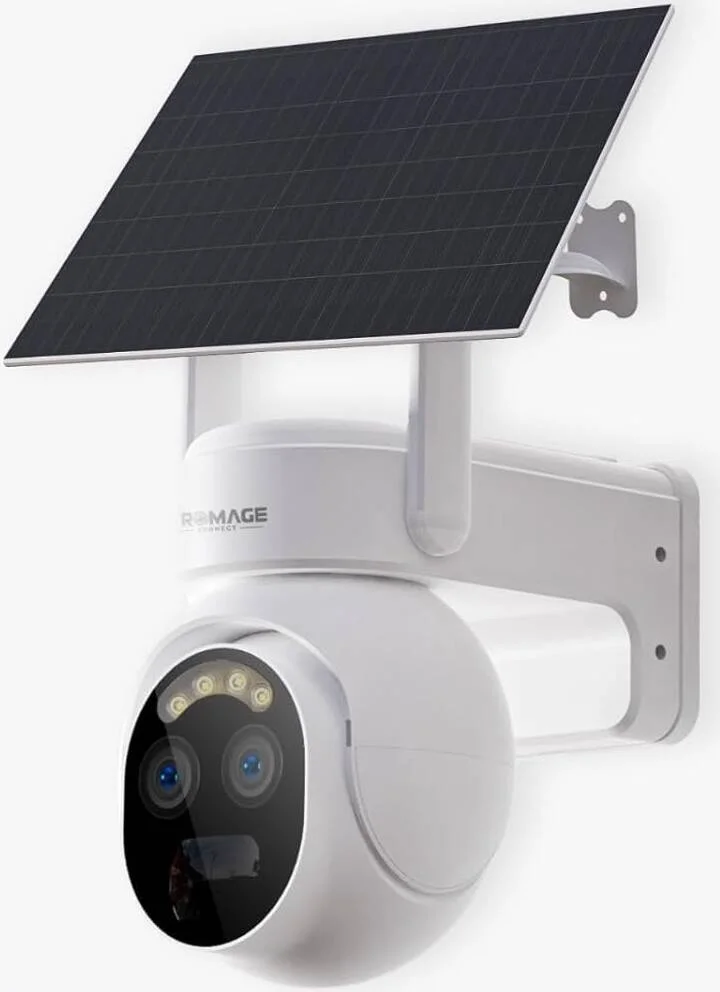 دوربین امنیتی 4 مگاپیکسلی 2K+ دو لنز، گردان/شیب/زوم، مناسب فضای باز با استاندارد IP65، دید در شب رنگی تا 15 متر، تشخیص حرکت، 4G، ارتباط دو طرفه، 128 گیگابایت فضای ذخیره سازی ابری، پشتیبانی از Ubox، باتری 7800 میلی آمپر