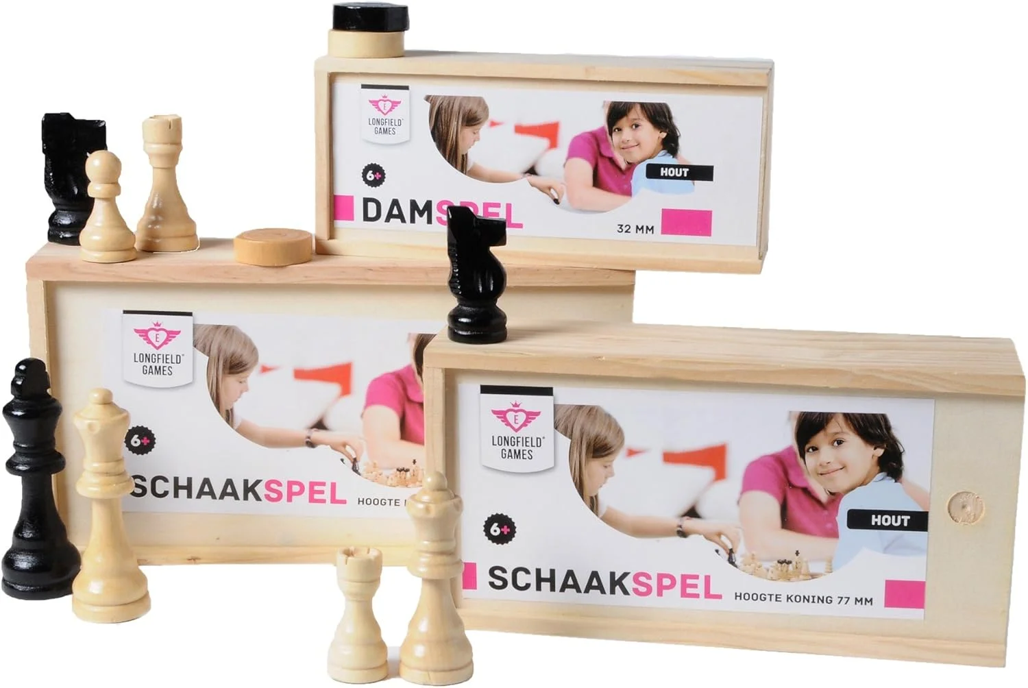 مهره های شطرنج چوبی Engelhart AK Sport در جعبه شماره 3