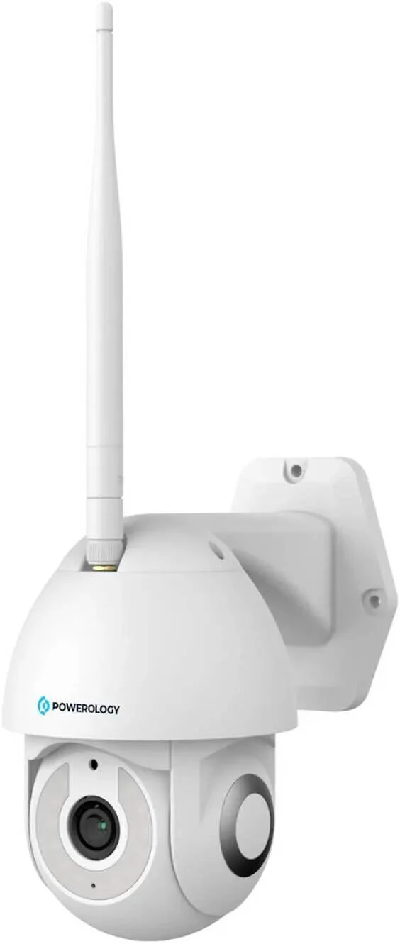 دوربین پیشرفته فضای باز پاورولوجی، چرخش عمودی و افقی 4G، ضد آب، IP65، سرویس ابری، کاهش نویز، سفید | PS4GWC360WH