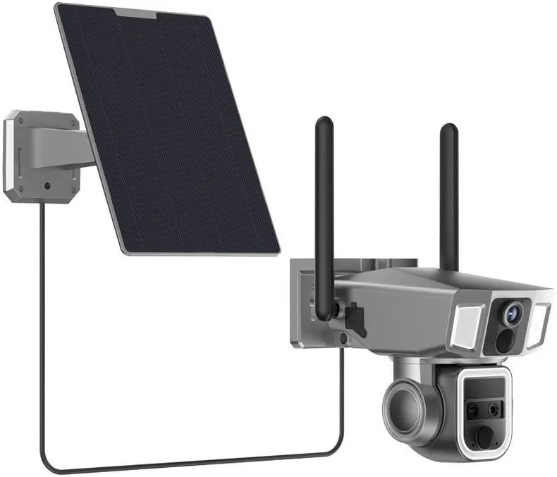 دوربین فضای باز پاورولوژی، 4G/WiFi، لنز دوگانه 360 درجه، ضد آب و گرد و غبار IP66، آلارم آژیر، ضبط دو منظره، صدا/میکروفون دو طرفه، زوم 10X، مشکی | PPBCHA69-BK