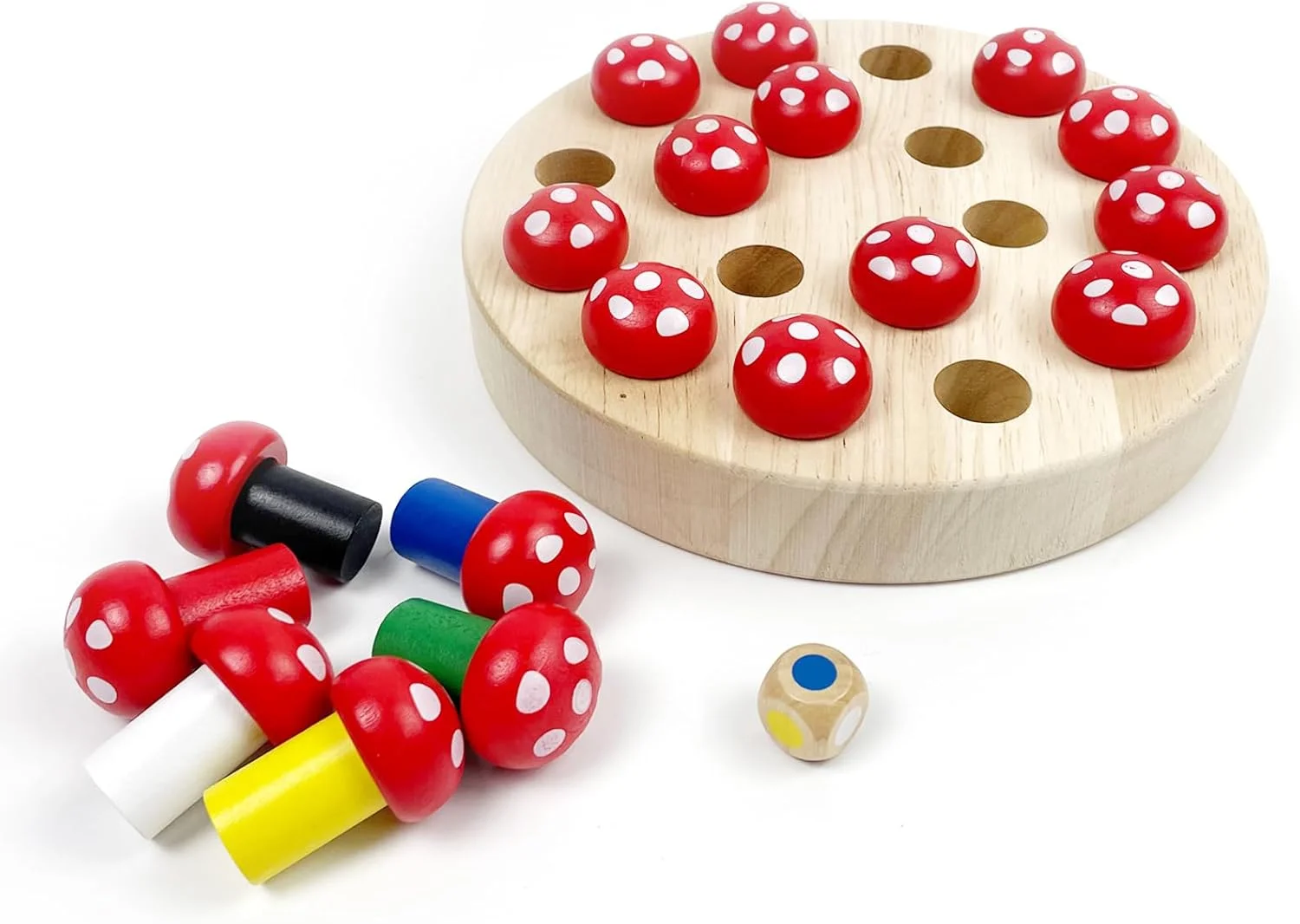 اسباب بازی مونته سوری برای کودکان 4 سال به بالا، اسباب بازی آموزشی شطرنج حافظه، بازی حافظه، بهبود حافظه و درک رنگ، هدیه تولد برای دختران و پسران (قارچ)