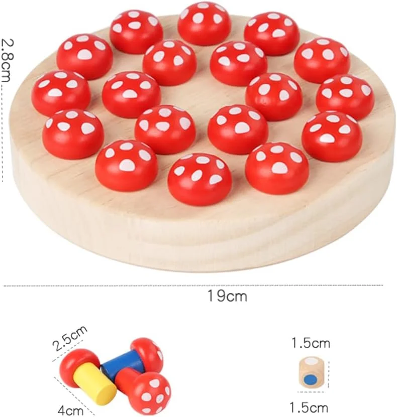 اسباب بازی مونته سوری برای کودکان 4 سال به بالا، اسباب بازی آموزشی شطرنج حافظه، بازی حافظه، بهبود حافظه و درک رنگ، هدیه تولد برای دختران و پسران (قارچ)
