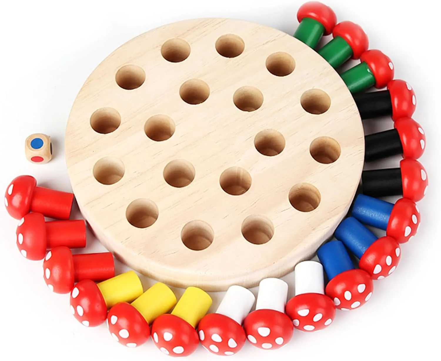 اسباب بازی مونته سوری برای کودکان 4 سال به بالا، اسباب بازی آموزشی شطرنج حافظه، بازی حافظه، بهبود حافظه و درک رنگ، هدیه تولد برای دختران و پسران (قارچ)