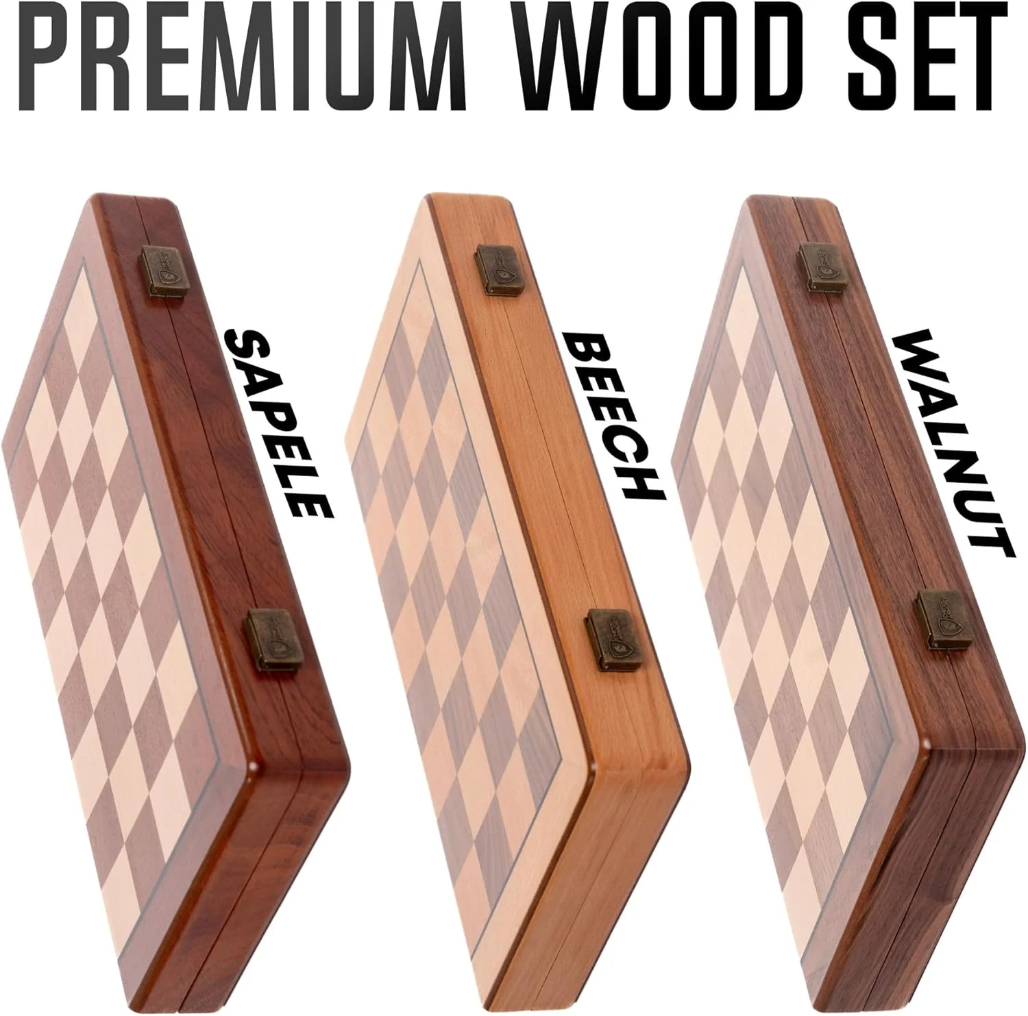 صفحه شطرنج چوبی 15 اینچی - صفحه بازی دست ساز چوب گردوی درجه یک برای بزرگسالان و کودکان به همراه مهره های وزیر اضافی و جعبه نگهداری - ایده آل برای خانه و مسافرت - غیر مغناطیسی