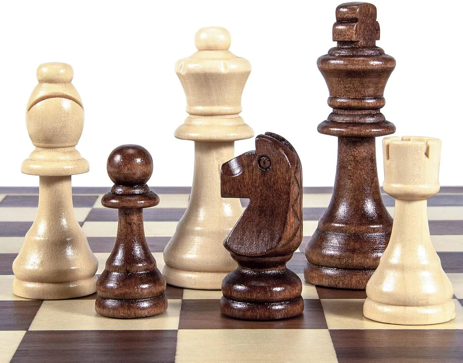 مهره‌های شطرنج چوبی AMEROUS، مهره‌های شطرنج چوبی استانتون مسابقاتی با شاه 3.5 اینچی، مهره‌های بازی شطرنج برای بازی تخته‌ای شطرنج، جایگزینی مهره‌های گم شده (شامل 2 کیف نگهداری)