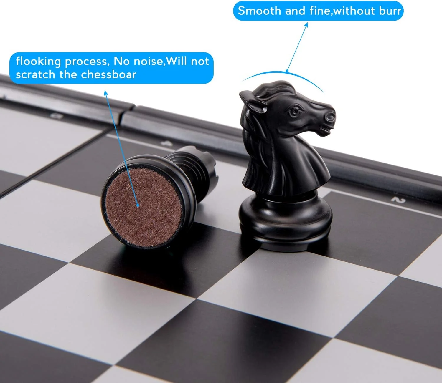 صفحه شطرنج تاشو مغناطیسی 25 سانتی‌متری AMEROUS به همراه مهره‌های اضافی و کیف نگهداری، مناسب برای مبتدیان، کودکان و بزرگسالان