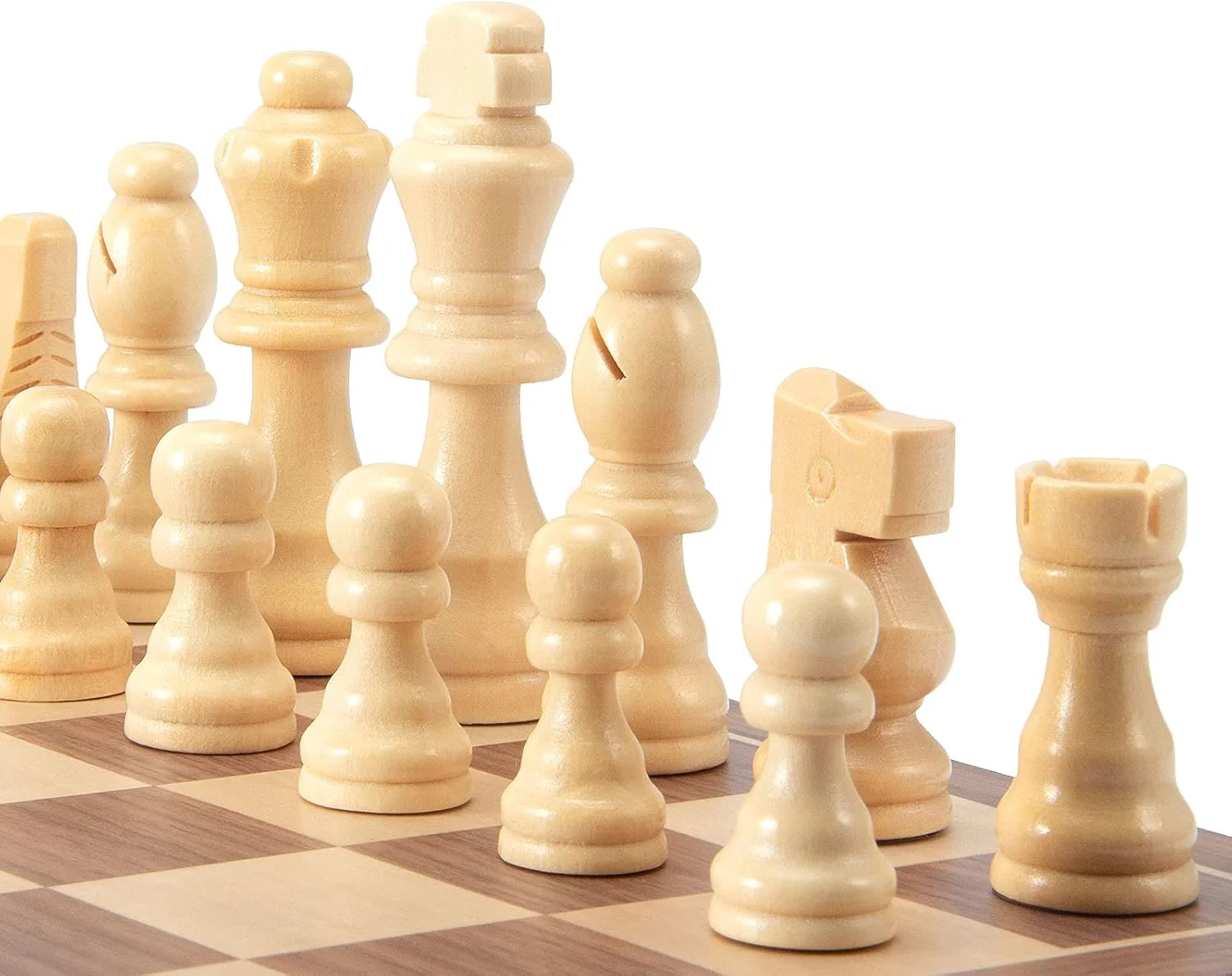 مهره های شطرنج چوبی AMEROUS، 32 عدد / شاه 3.05 اینچی / کیف نگهداری / بسته هدیه، مهره های شطرنج چوبی استاندارد استانتون برای صفحه شطرنج، جایگزینی مهره های گم شده