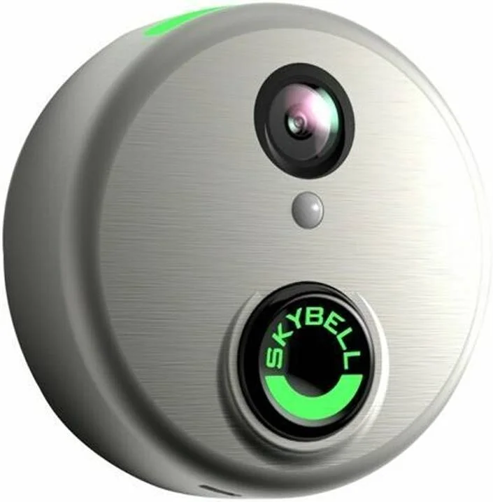 دوربین زنگ درب وای فای Skybell با کیفیت 1080p HD، تشخیص حرکت PIR، میدان دید 180 درجه، ارتباط صوتی دو طرفه، ضد آب IPX4، دید در شب، کنترل از راه دور با اپلیکیشن، نقره ای | WNSKPP02301S