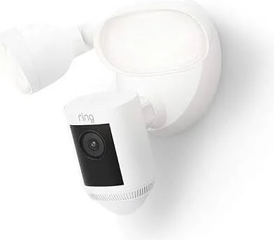 دوربین پروژکتوری سیم دار Ring، مدل Pro، سفید - ویدئو 1080p HDR، تشخیص حرکت سه بعدی و نمای دید پرنده، نصب سیمی