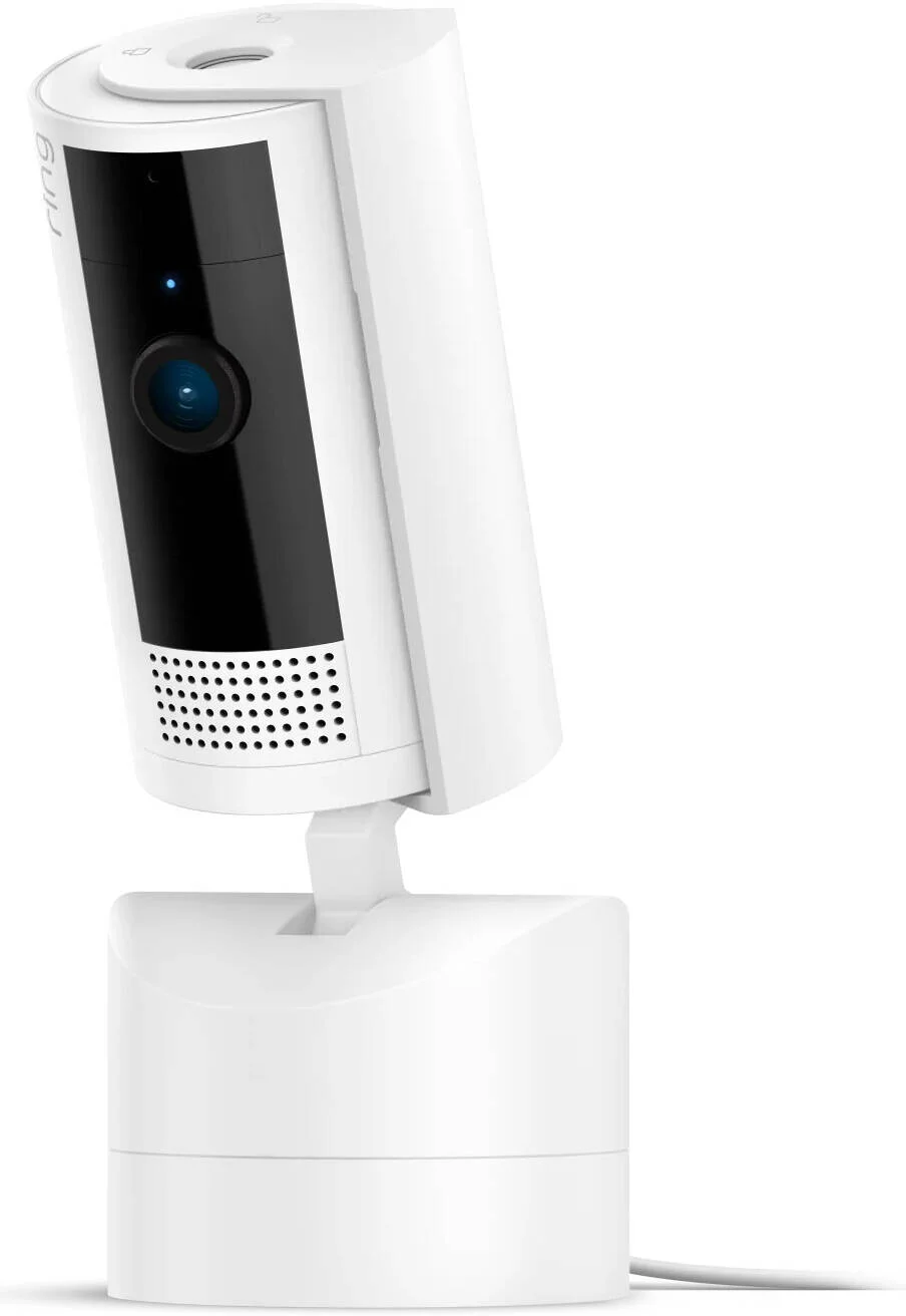 دوربین داخلی چرخشی Ring، دوربین امنیتی حیوانات خانگی، ویدیوی FHD 1080 و دید در شب رنگی، پوشش 360 درجه افقی و 169 درجه عمودی، پوشش حریم خصوصی دستی، مکالمه دو طرفه، Wi-Fi | دوربین داخلی چرخشی