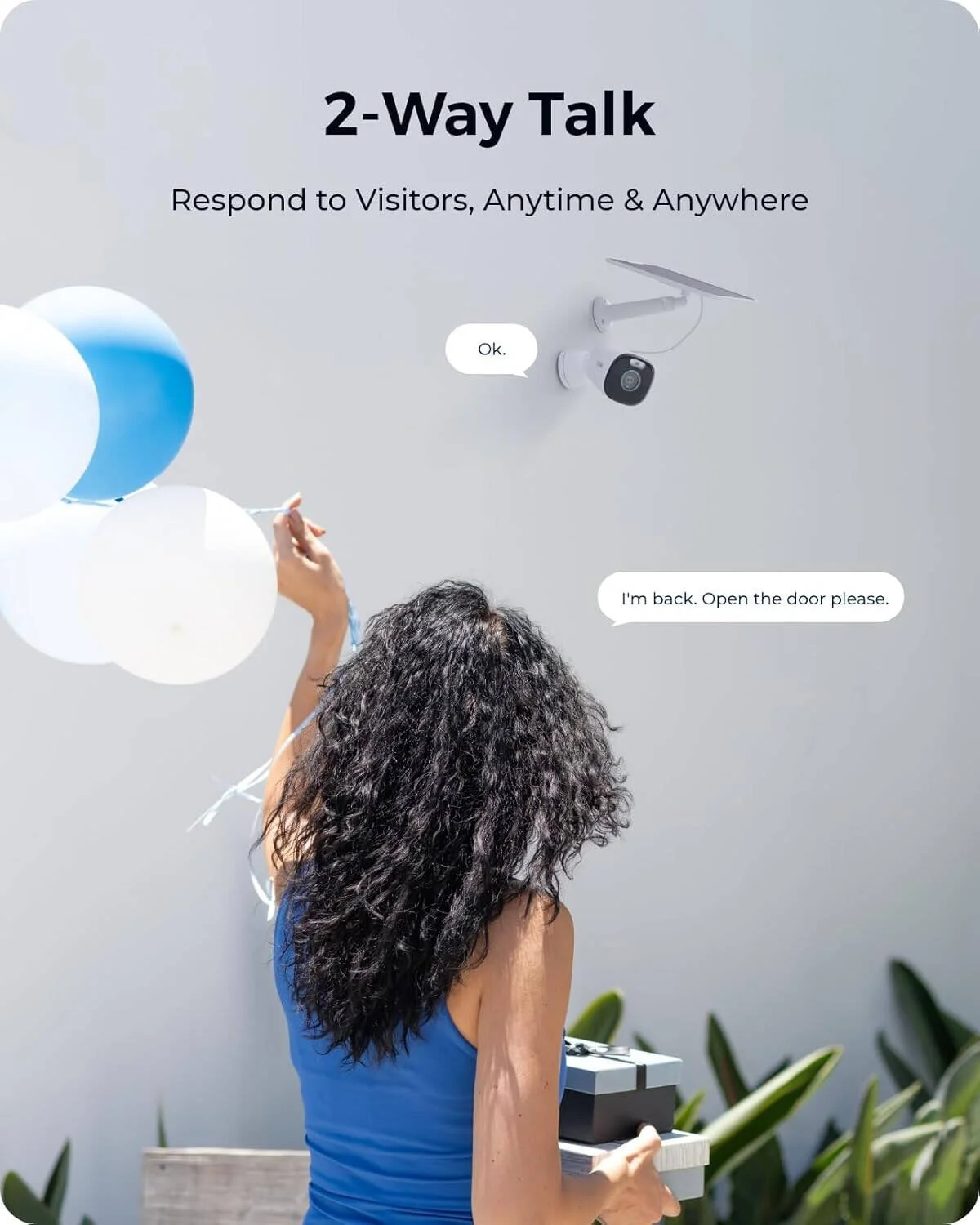 دوربین امنیتی هوشمند REOLINK Argus Eco Ultra، 4K 8MP Ultra HD، دوربین مستقل با باتری/خورشیدی، وای فای 2.4G/5GHz، دید در شب رنگی، تشخیص هوشمند، نورافکن، سفید | BWB4K09