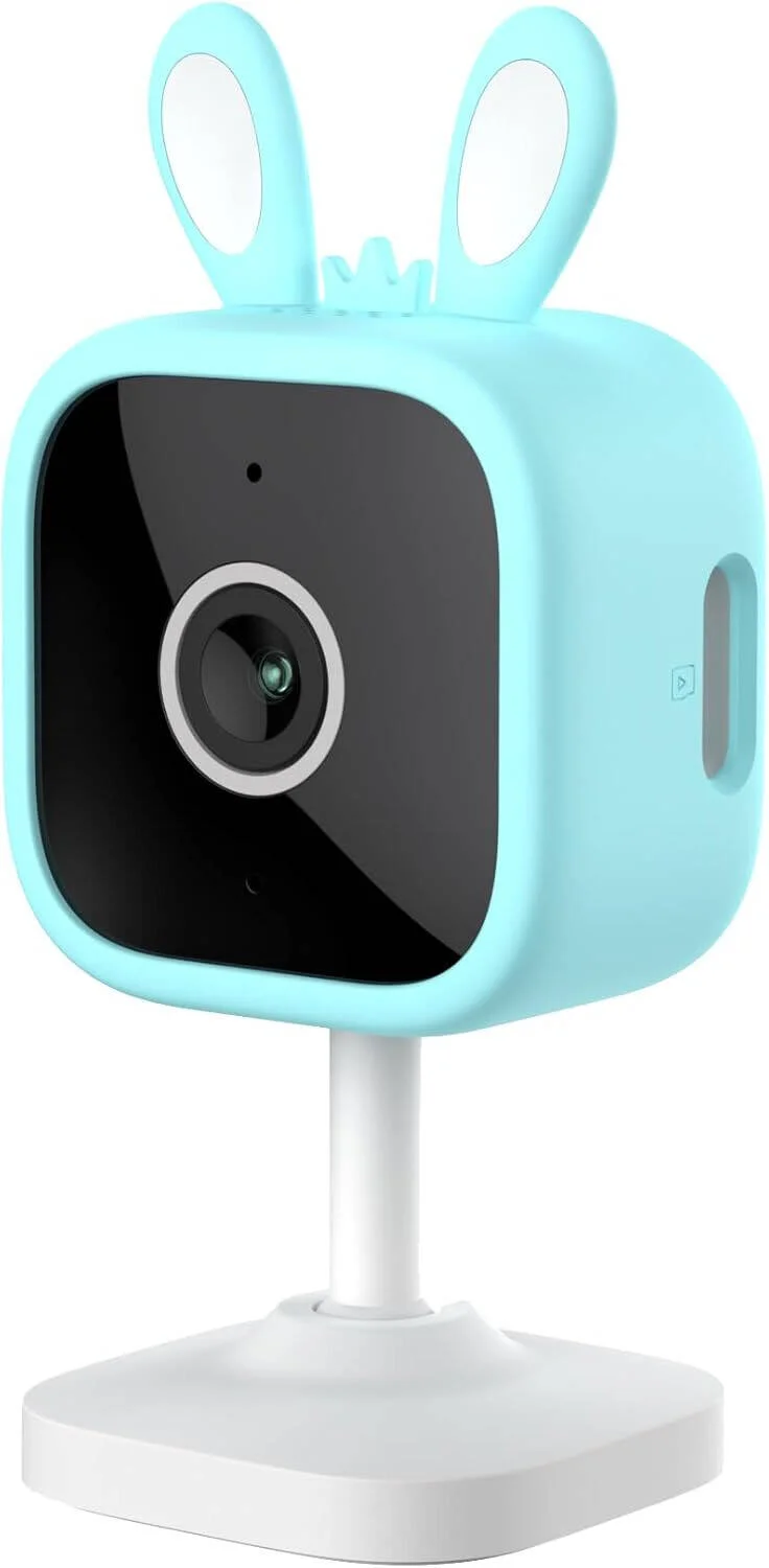 دوربین مراقبت کودک پرومِیج کانکت مدل PC-B233-WF، کیفیت 3 مگاپیکسل فول اچ دی، صدای دو طرفه، دید در شب مادون قرمز، تشخیص حرکت، تشخیص گریه، پخش لالایی، وای فای و بلوتوث، پشتیبانی از کارت حافظه 256 گیگابایتی و فضای ابری، آبی آسمانی