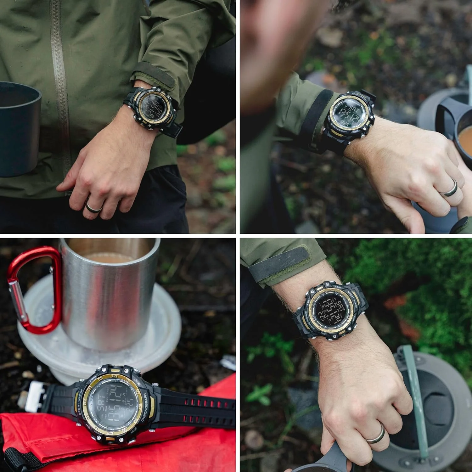 ساعت مچی دیجیتال مردانه سکوندا Crossfell با صفحه نمایش LCD مشکی 53 میلی متری، تقویم دیجیتال 100 ساله و بند پلاستیکی مشکی مدل 30162