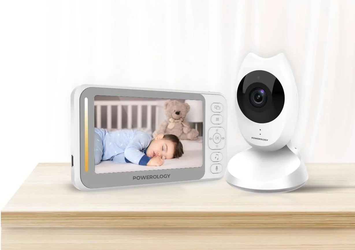 مانیتور کودک پاورولوژی با صفحه نمایش 4.3 اینچی HD LCD + دوربین VGA، باتری 1500 میلی آمپر، هشدار تشخیص صدا، لنز 14 میلی متری 2G2P، برد 300 متری، دید در شب، دوربین با سنسور 0.3 متری، سفید | PWBMCWH