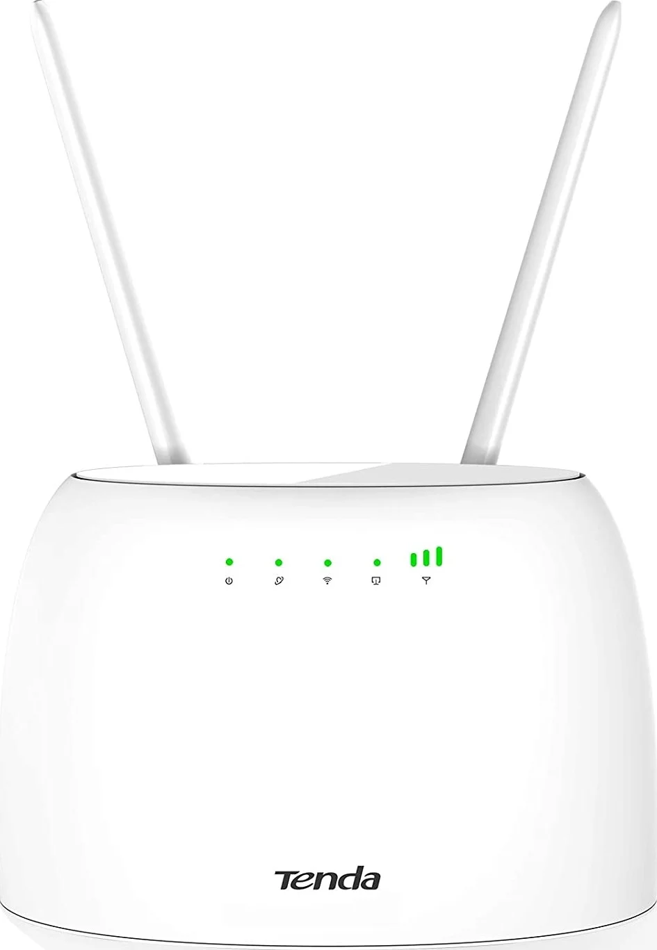 مودم روتر بی‌سیم 4G VoLTE N300 تندا مدل 4G06، دارای 2 آنتن جداشدنی، نظارت بر ترافیک داده، 1 پورت LAN/WAN، 1 پورت LAN، درگاه سیم کارت، اتصال تا 32 دستگاه - سفید | 4G06