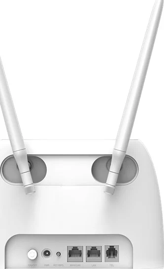 مودم روتر بی‌سیم 4G VoLTE N300 تندا مدل 4G06، دارای 2 آنتن جداشدنی، نظارت بر ترافیک داده، 1 پورت LAN/WAN، 1 پورت LAN، درگاه سیم کارت، اتصال تا 32 دستگاه - سفید | 4G06