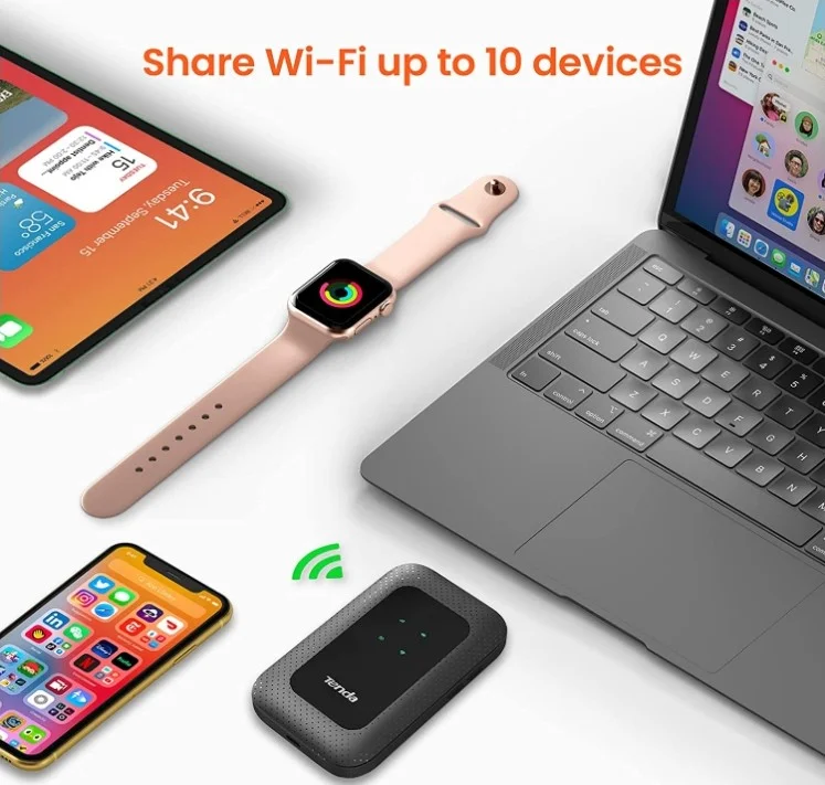 مودم روتر همراه 4G LTE تندا مدل 4G180 V2.0، باتری 2100mAh، سرعت 150Mbps، اتصال آسان، ایده آل برای اوقات فراغت/کار، مناسب برای 10 کاربر | 4G180