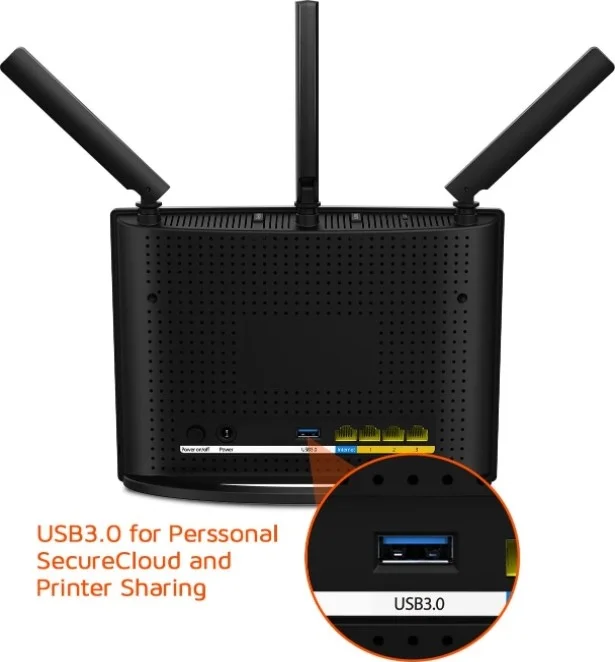 روتر تندا AC15 - AC1900، نرخ انتقال تا 1900 مگابیت بر ثانیه، آنتن های دو بانده، 802.11a، Beamforming، مشکی | AC15