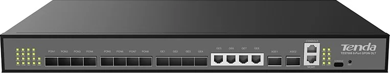 تندا TES7008 GPON OLT: دارای 8 پورت، باکس 1U19 اینچی، 1.25 گیگابیت بر ثانیه، 10 پورت گیگابیتی، 1310nm Tx/1490nm Rx، بک پلین 78G، برق AC 100V-240V، QoS. | TES7008