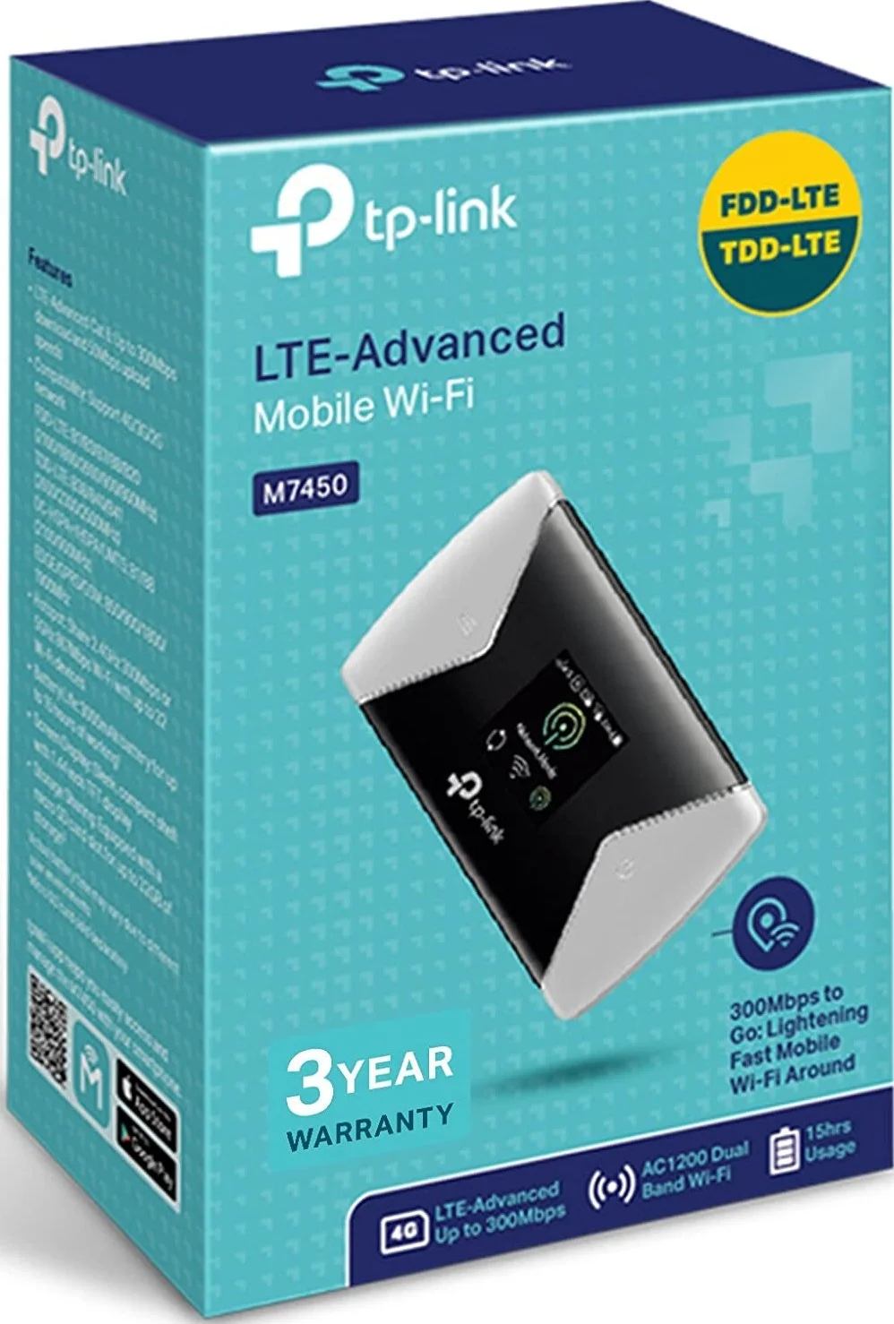 مودم همراه 4G LTE-Advanced تی پی-لینک مدل M7450، دارای درگاه کارت حافظه SD، آنلاک شده، Cat6، مناسب کاروان مودم همراه 4G LTE-Advanced تی پی-لینک مدل M7450، دارای درگاه کارت حافظه SD، آنلاک شده، Cat6، مناسب کاروان