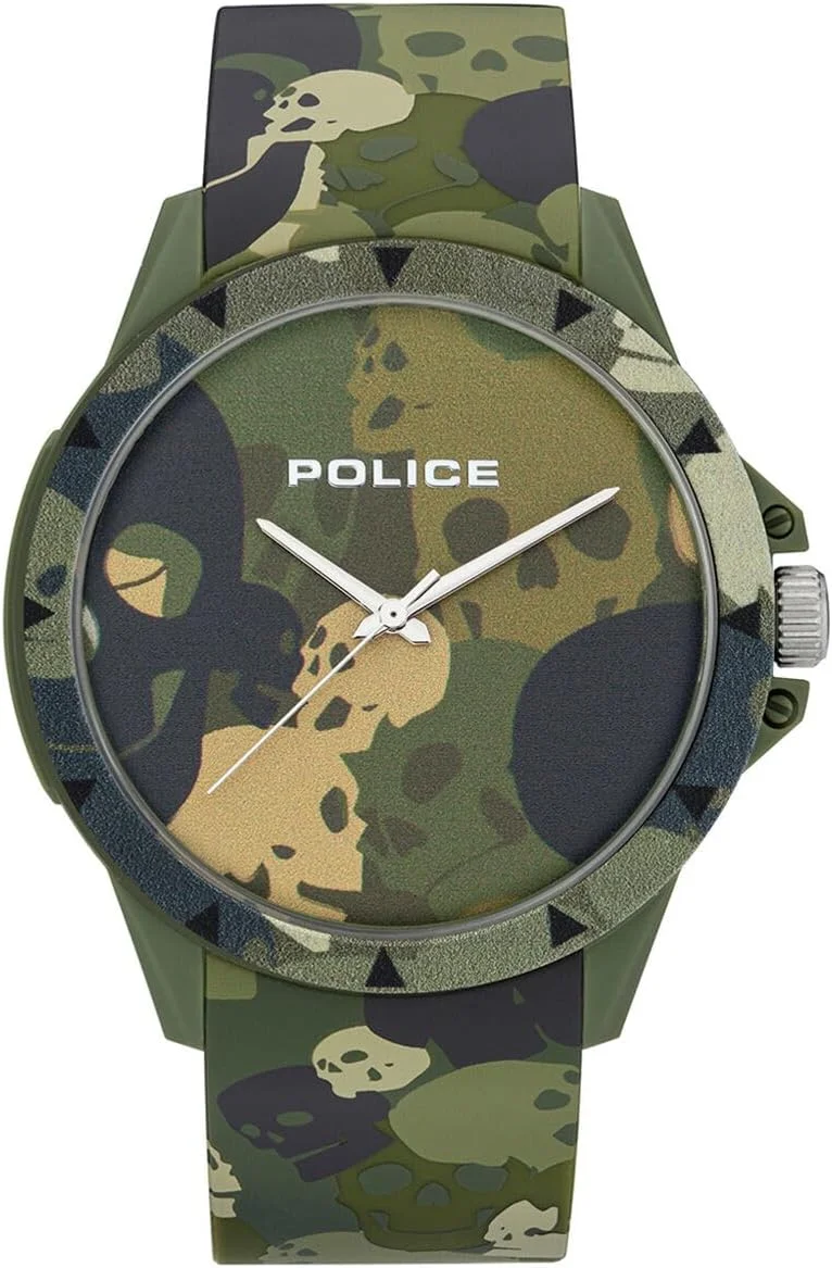ساعت مچی مردانه آنالوگ POLICE OUTLET مدل PEWUM2119563، سبز، راه راه