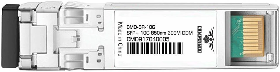فرستنده و گیرنده Commando 10G SFP+ MMF، Lightning Copper 1000 Base-T SFP، قابلیت تعویض سریع، 1.25 گیگابیت بر ثانیه، فیبر SM/MM، فاصله 300 متر | CMD-SR-10G