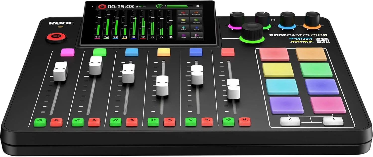 مجموعه کامل پادکست و تولید صدا شامل Rode RODECaster Pro 2، میکروفون پادکست داینامیک Rode PodMic، پایه میکروفون رومیزی، کارت microSD 32 گیگابایتی، کابل XLR و پارچه StreamEye (بسته چهار نفره) مجموعه کامل پادکست و تولید صدا شامل Rode RODECaster Pro 2، میکروفون پادکست داینامیک Rode PodMic، پایه میکروفون رومیزی، کارت microSD 32 گیگابایتی، کابل XLR و پارچه StreamEye (بسته چهار نفره)