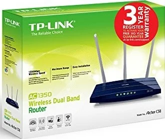 روتر کابلی بی‌سیم دو بانده TP-LINK Archer AC1350: 2.4 گیگاهرتز/450 مگابیت بر ثانیه، 5 گیگاهرتز/867 مگابیت بر ثانیه، IPv4/IPv6، WPS، شبکه مهمان، کنترل والدین. | C58