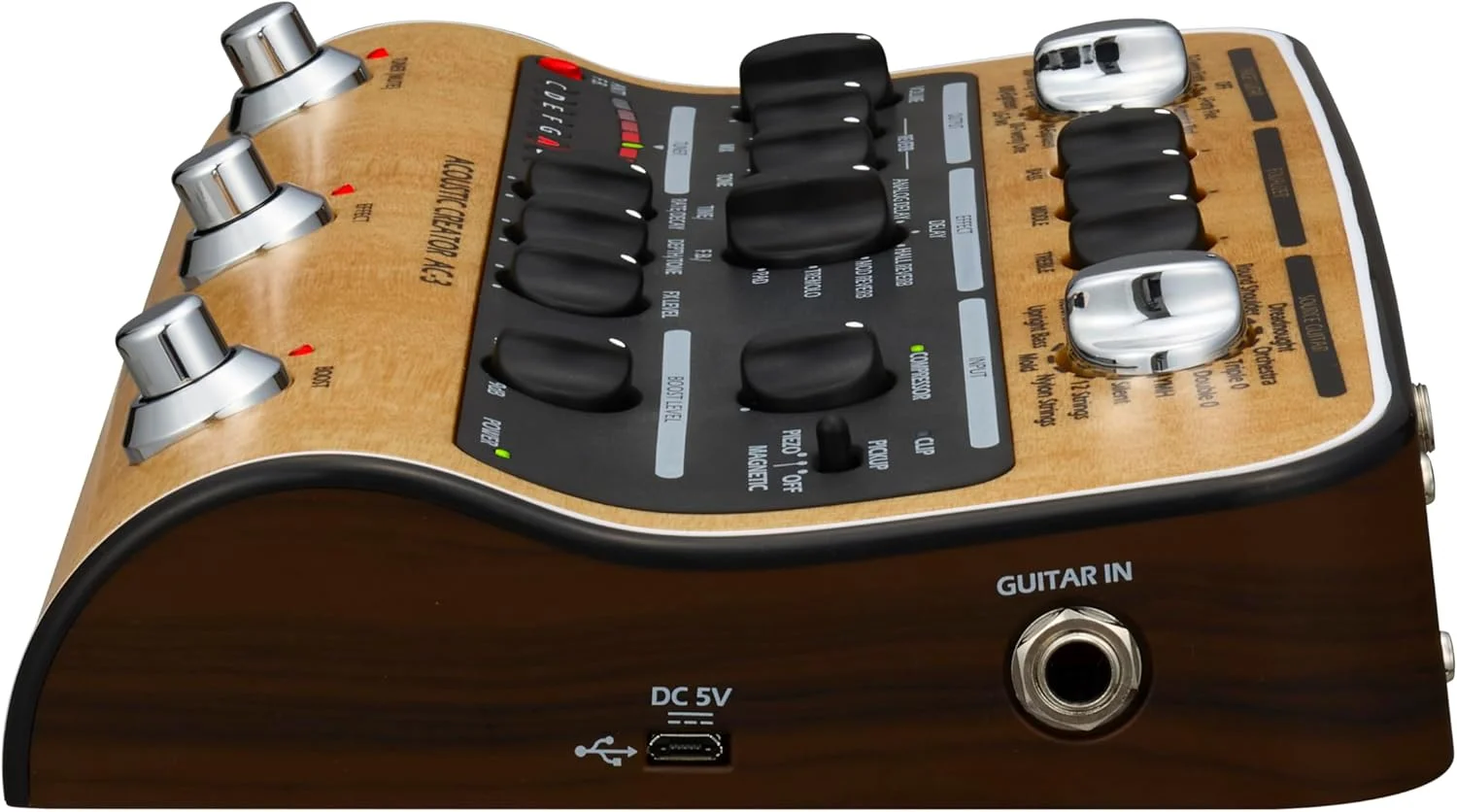 ایجاد کننده صدای گیتار آکوستیک زوم AC-3، زرد، 6 سانتی متر، گوشی ایجاد کننده صدای گیتار آکوستیک زوم AC-3، زرد، 6 سانتی متر، گوشی